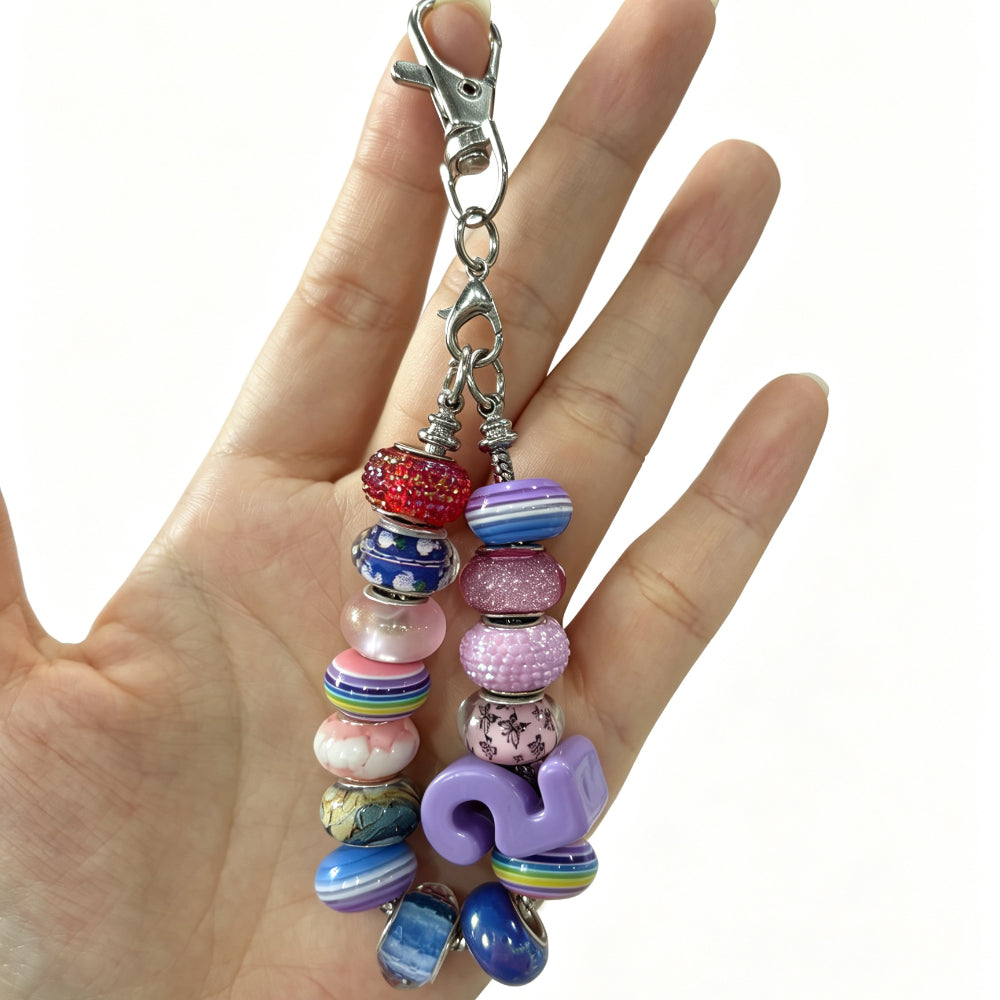 188pcs Sparkling Acrylic Large Hole Spacer Beads