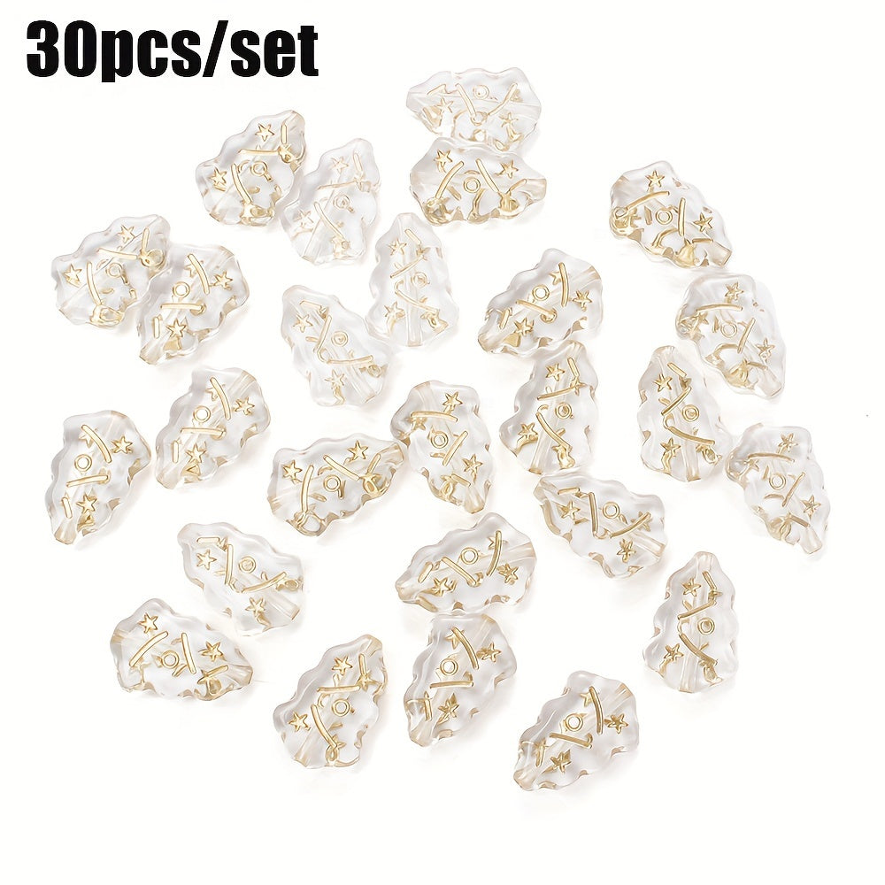 30pcs/set Shiny Christmas Tree Acrylic Beads
