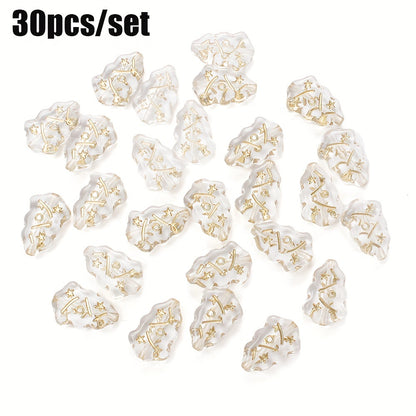30pcs/set Shiny Christmas Tree Acrylic Beads
