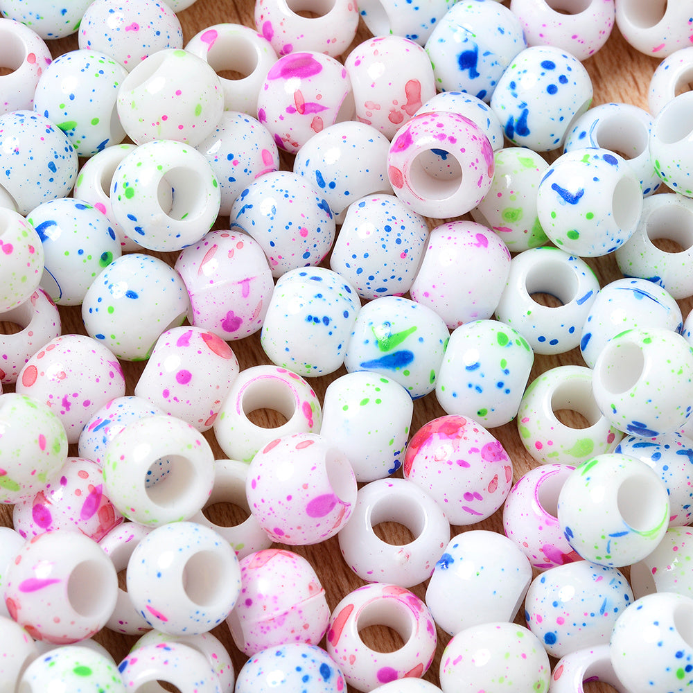 Speckled Acrylic Large Hole Beads