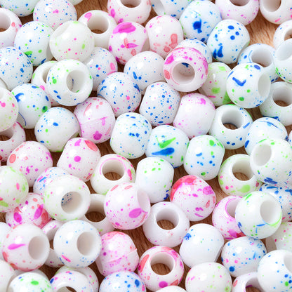 Speckled Acrylic Large Hole Beads