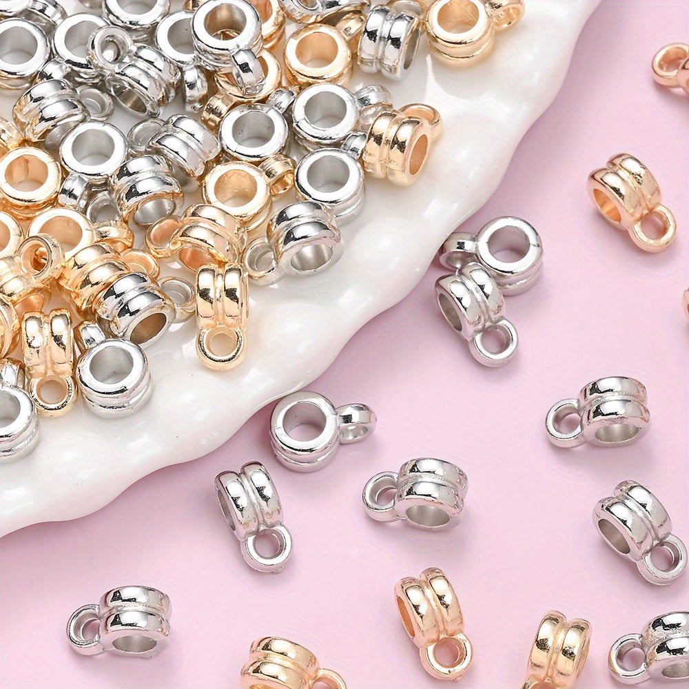 100pcs KC Golden & Silvery CCB Cylindrical Beads