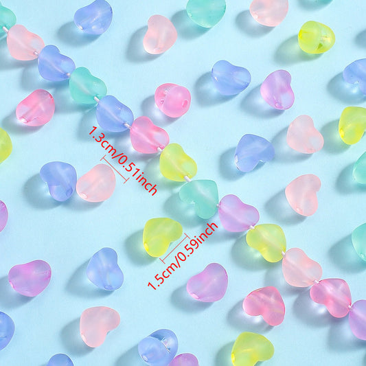 Transparent Matte Heart Acrylic Spacer Beads