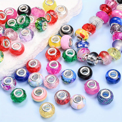 Cracked Imitation Ceramic Acrylic Spacer Beads