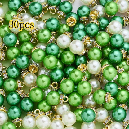 Green Imitation Pearl Pendant Beads