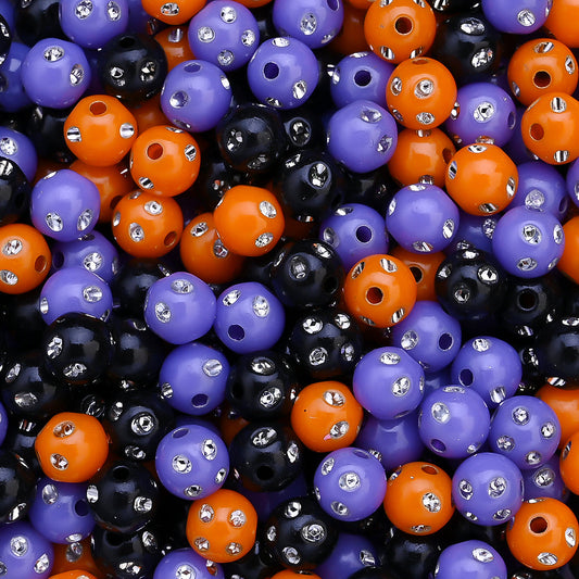1000PCS 8mm Halloween Rhinestone Acrylic Bead Set