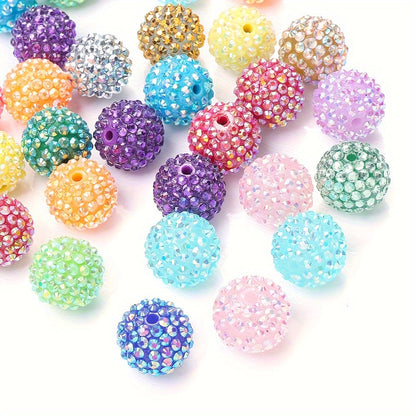 AB Color Round Resin Bayberry Beads
