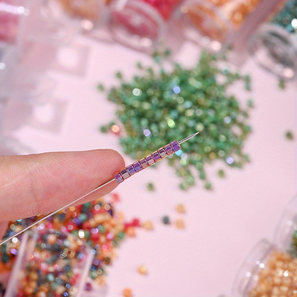10g/bag 2.5mm Fantasy Dyed Core Triangle Glass Seed Beads