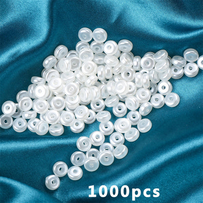 White Abacus Flat Round Acrylic Beads