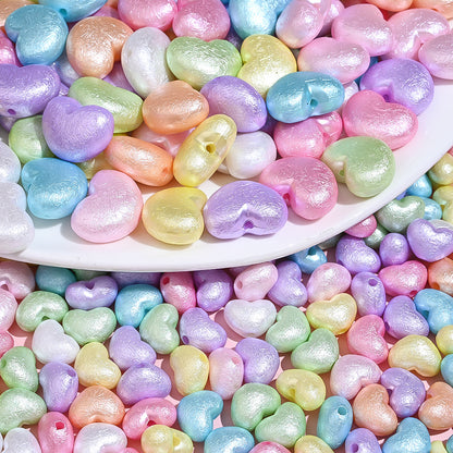 Macaron Matte Heart Spacer Beads