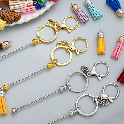 Beadable Keychain Set with Tassel Charms