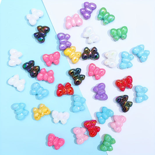 10PCS 18×25mm AB Multicolor Butterfly Acrylic Bead Set