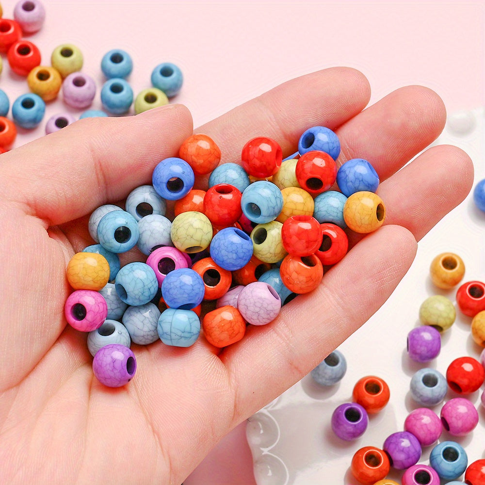 100pcs/set Imitation Stone Crack Round Beads