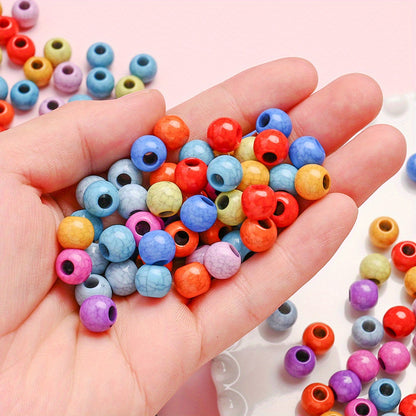 100pcs/set Imitation Stone Crack Round Beads