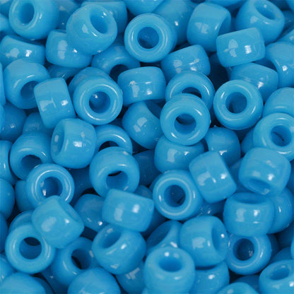 100pcs Colorful Acrylic Big Hole Pony Beads- 6x9mmLarge Hole Beads