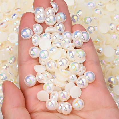 AB Rhinestone Flat Back Pearl Beads