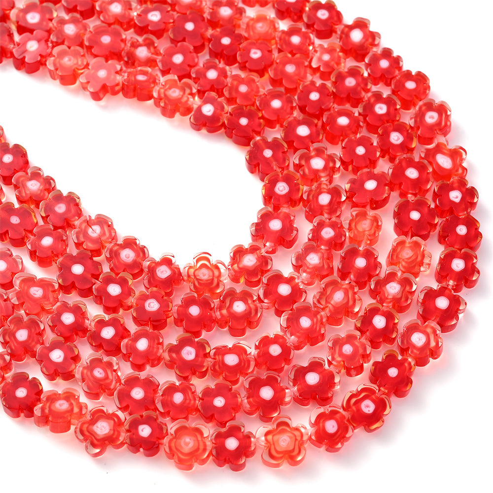 Daisy Lampwork Flower Beads