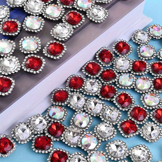 10PCS 14mm Sunflower Rhinestone & Pearl Flower Pendant Set