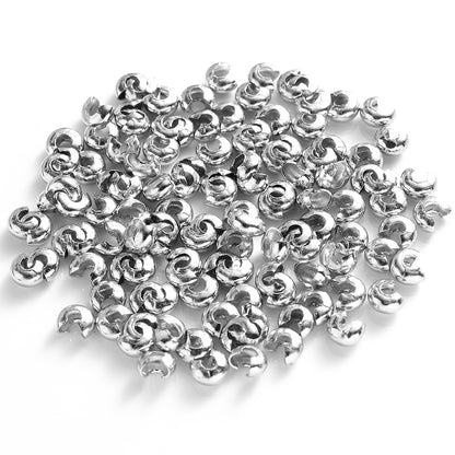 100pcs Copper Round Crimp Cover Beads