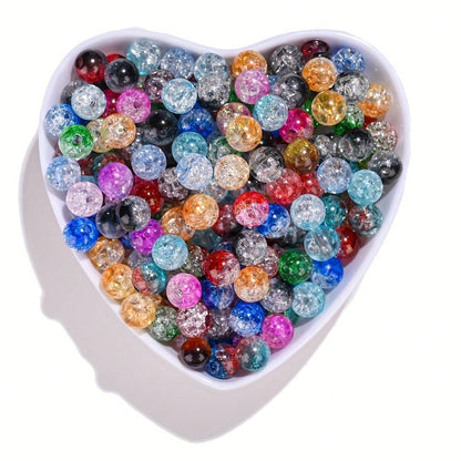 500pcs 8mm Round Crack Acrylic Beads