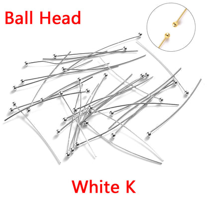 200-Piece 16-50 mm Flat Head Jewelry Head Pins