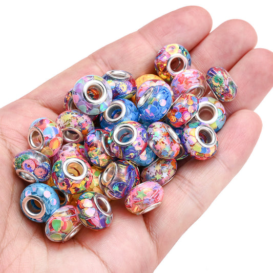 40pcs 9x14mm Acrylic Large Hole Beads