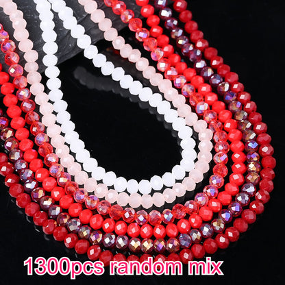 Colorful Crystal Faceted Spacer Beads Set