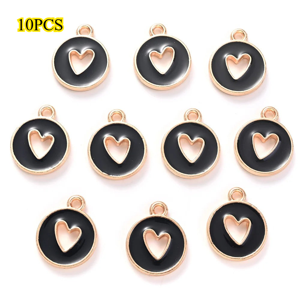 Valentine's Day Round Openwork Heart Alloy Charms