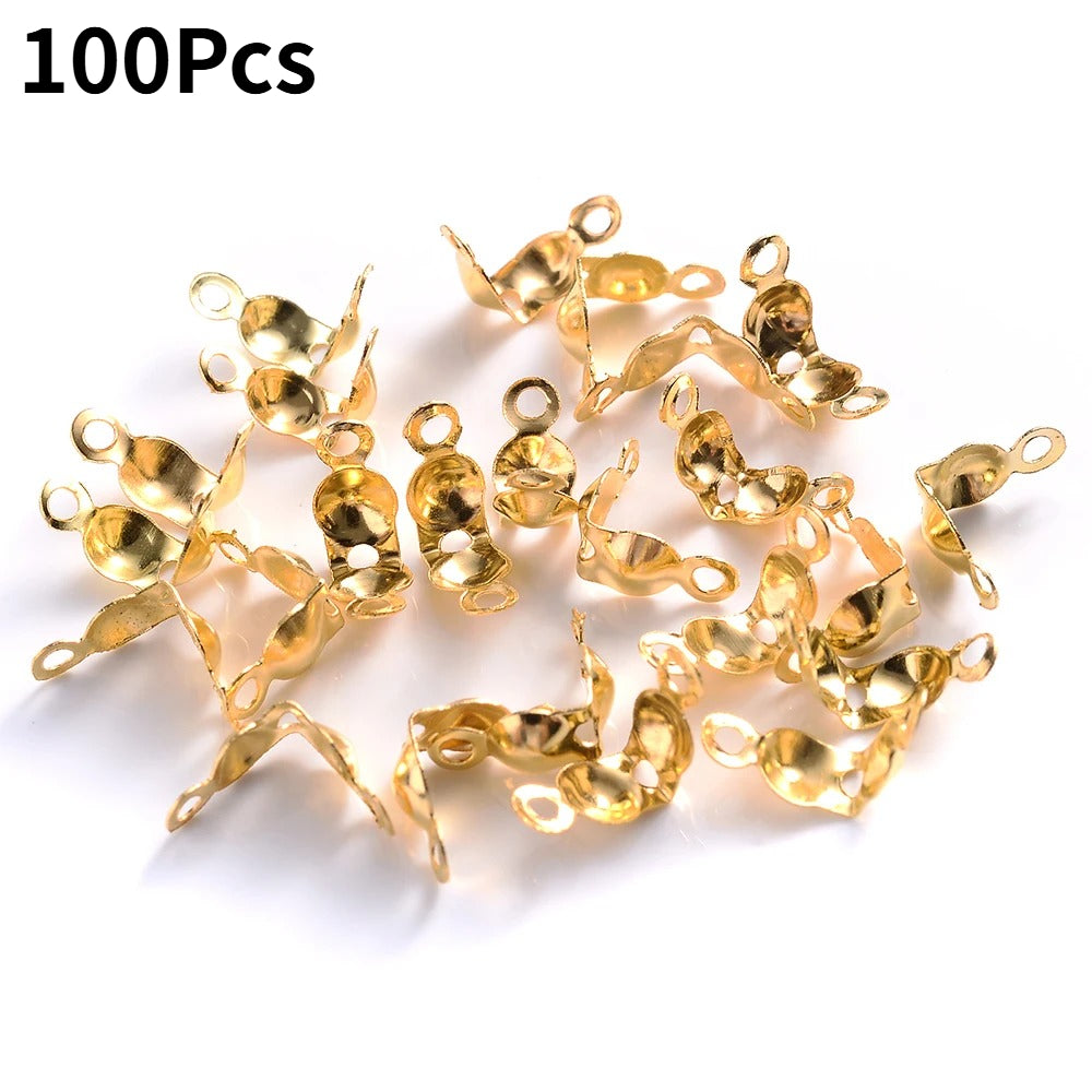 100/200pcs 4x8mm Ball Chain Connector Crimp Beads