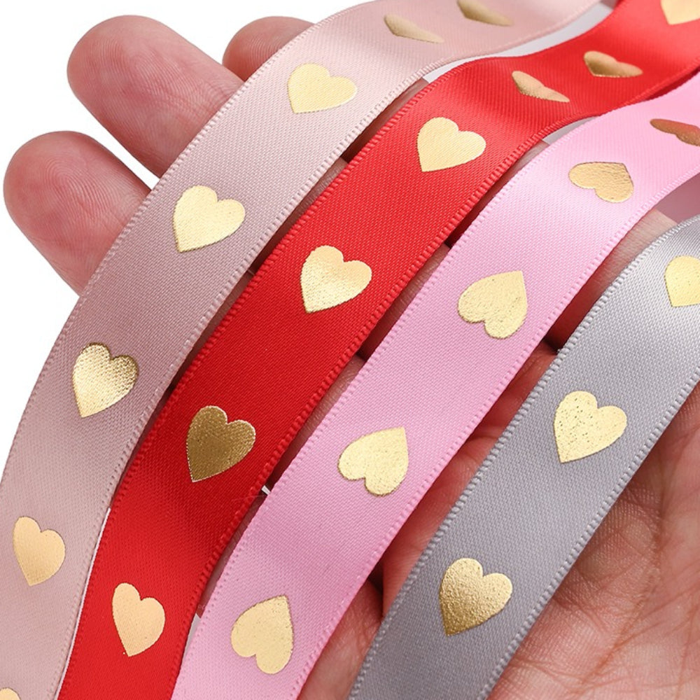 1 Roll 5 Yards Peach Heart Hot Stamping Ribbon
