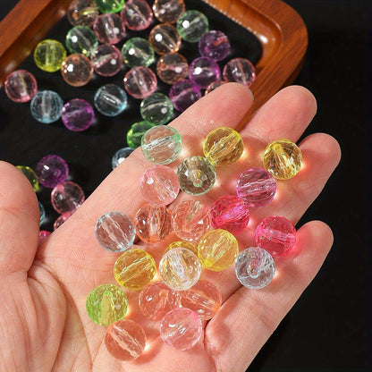Mixed Color Transparent Cut-Off Acrylic Beads