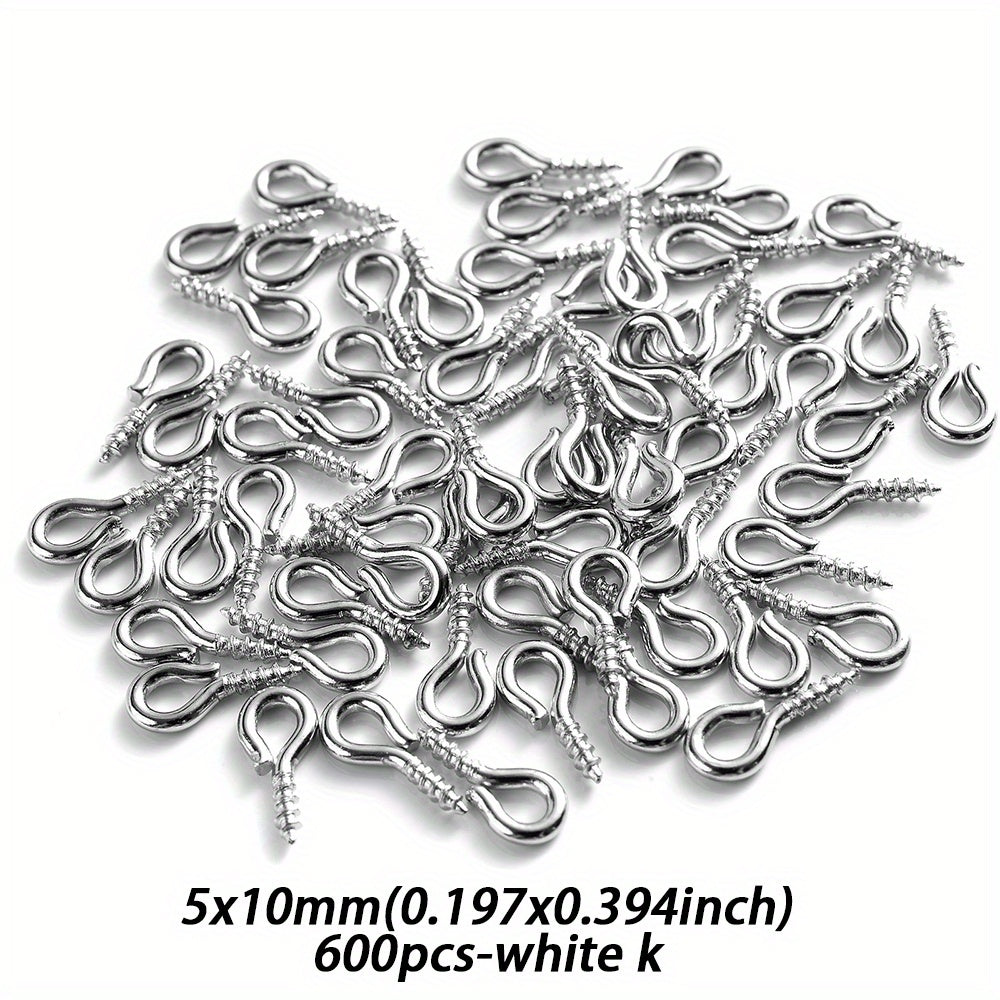 600-Piece Multicolor Screw Eye Pins
