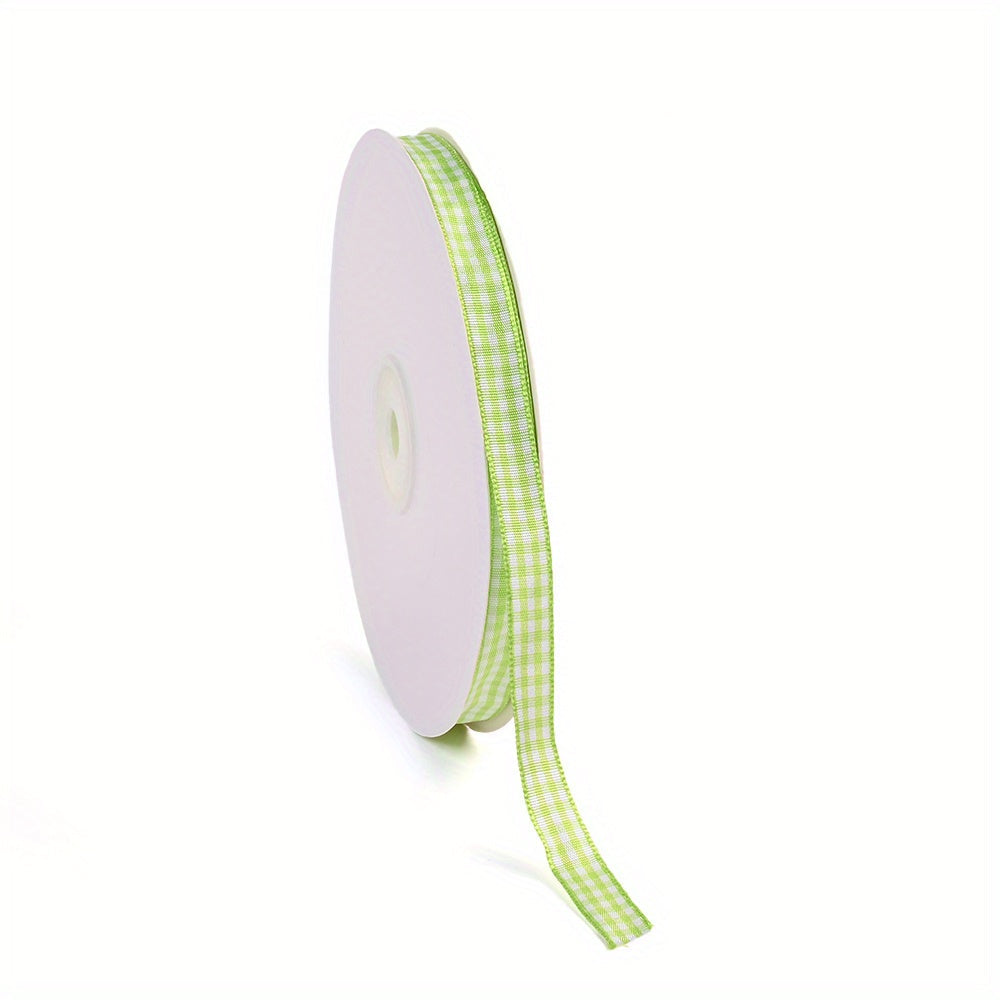 50 Yards/Roll 10 mm Christmas Plaid Satin Ribbon
