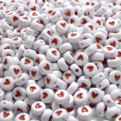 4x7 mm Acrylic Heart Beads