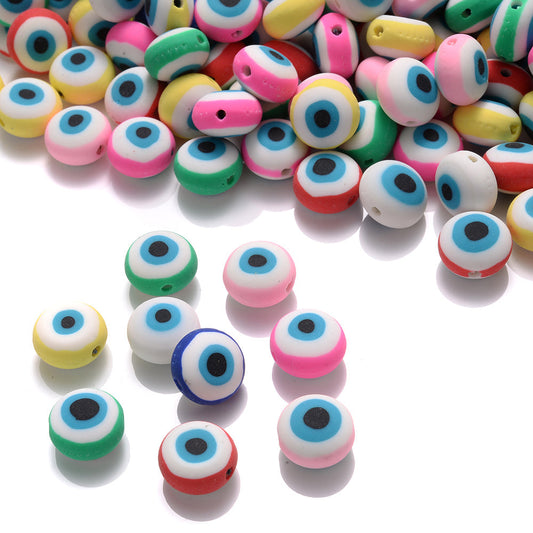 10PCS Multicolor Evil Eye Soft Clay Bead Set