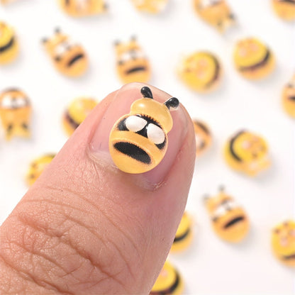 Yellow Bee Pattern Acrylic Beads