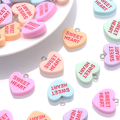 Sweet Heart Resin Pendants