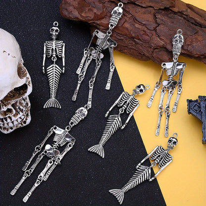 Halloween Mermaid Skull Charms