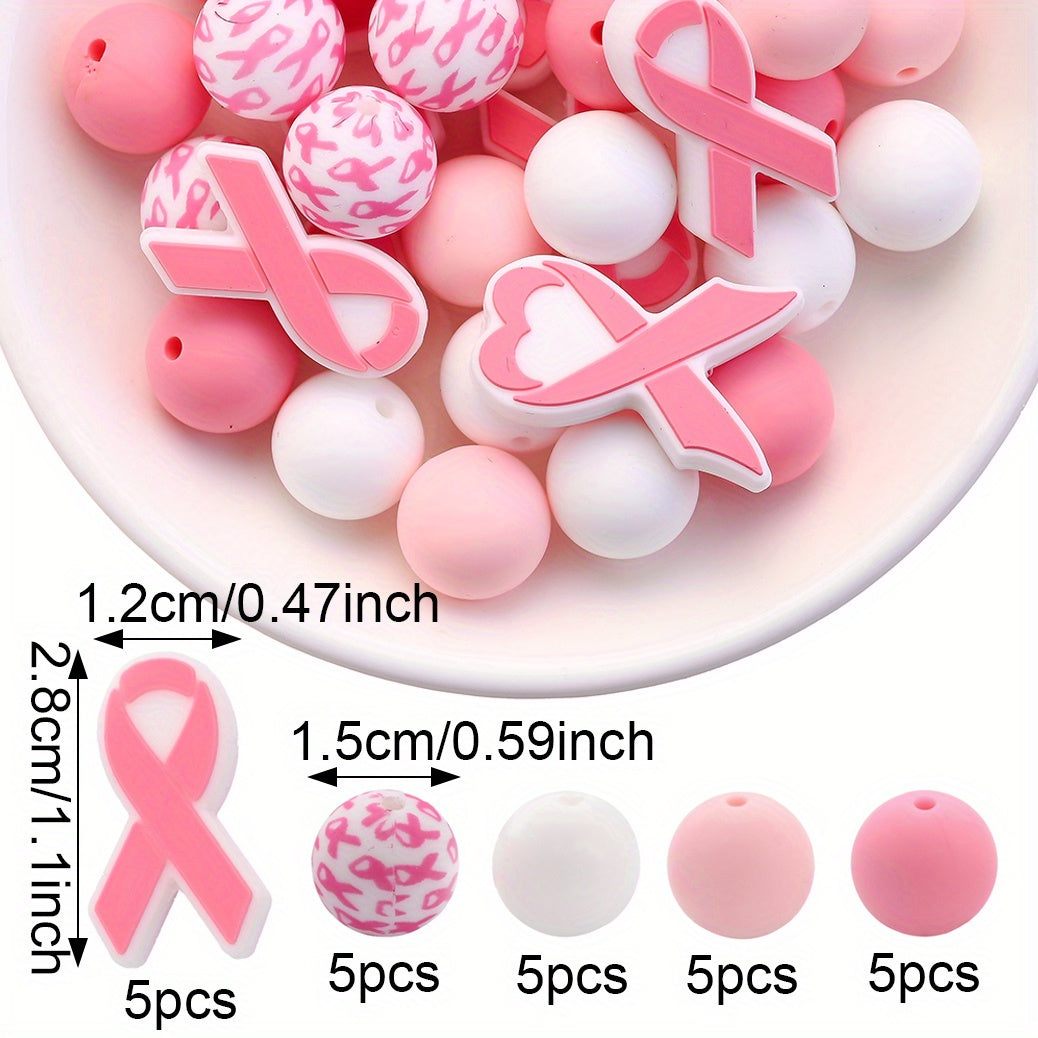 Ribbon Shape Silicone Beads Set
