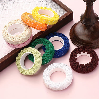 1 Roll 1.8cm Embroidered Lace Trim Ribbon