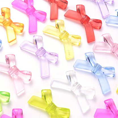 Clear Bow Tie Acrylic Flatback Beads