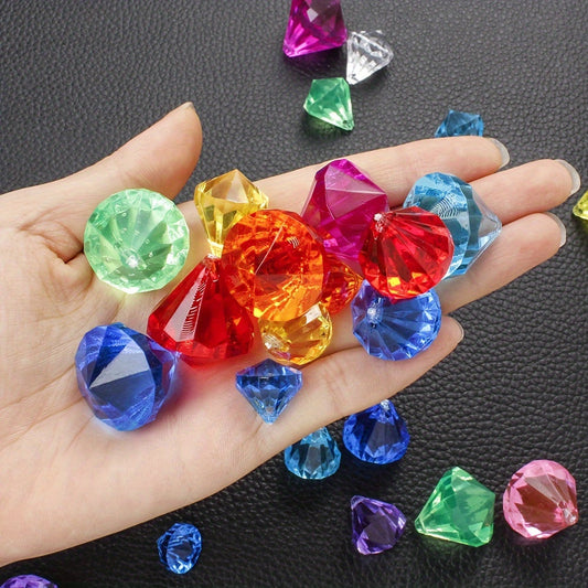 20/30/50PCS Colorful Acrylic Perforated Spacer Beads