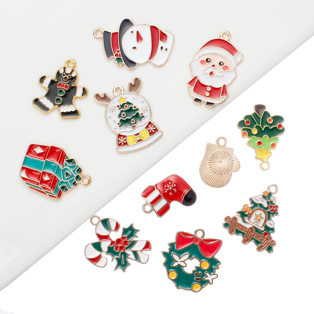 10/18PCS 13–29mm Christmas Alloy Pendant Set