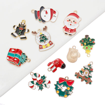 10/18PCS 13–29mm Christmas Alloy Pendant Set