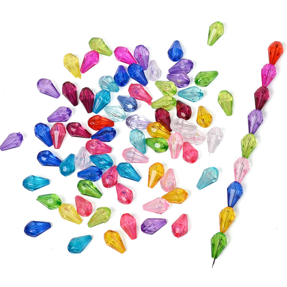 Faceted Waterdrop Acrylic Beads