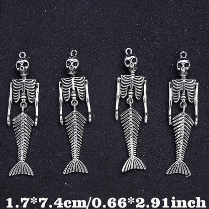 Skeleton Mermaid Skeleton Halloween Gothic Charms