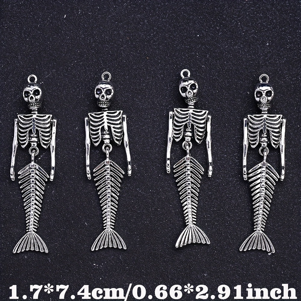 Halloween Mermaid Skull Charms