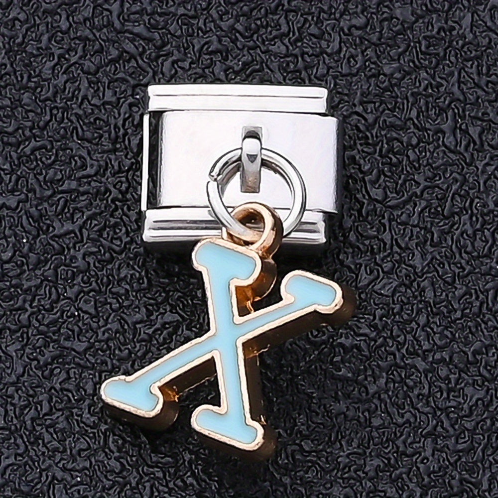 1PC A-Z English Letter Charm Link Set for 9mm Bracelets