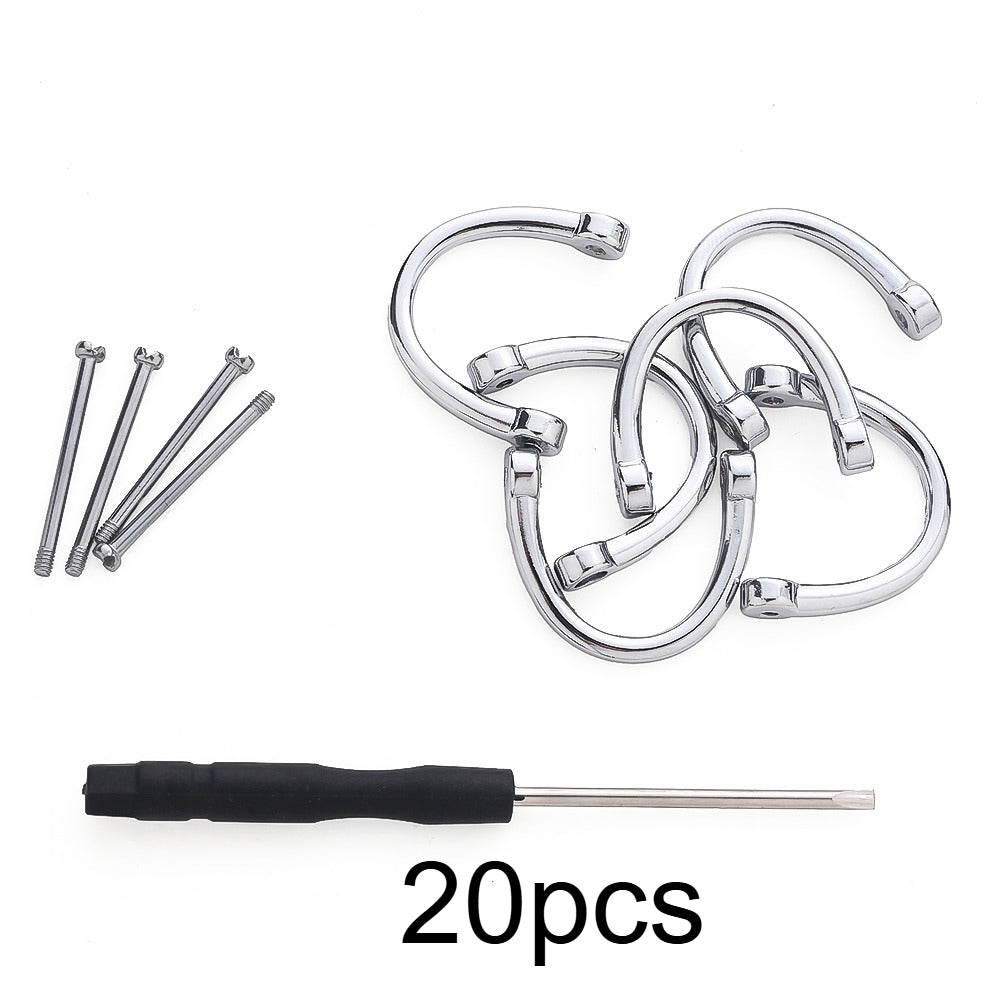 20PCS D-Shape Detachable Keychain Buckle Set with Screwdriver