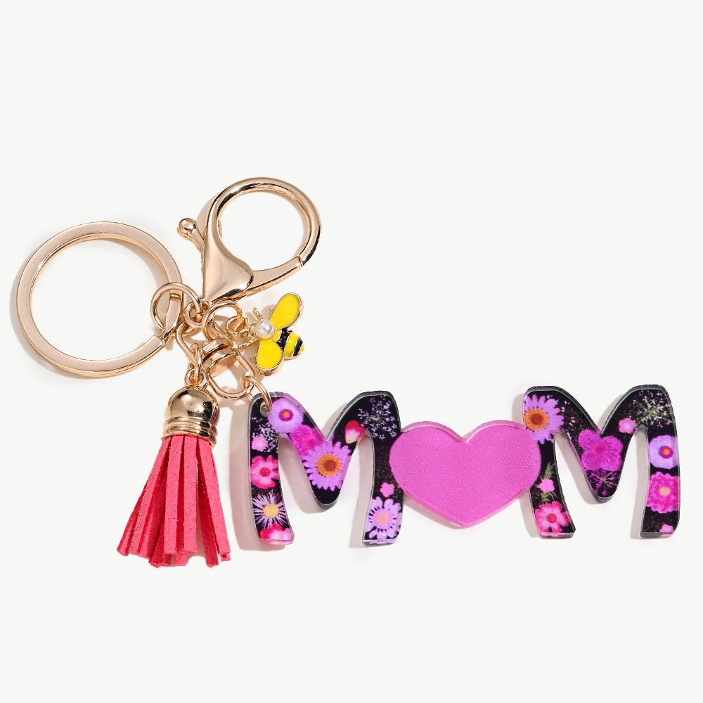 Golden Mom Bee Keychain Gift